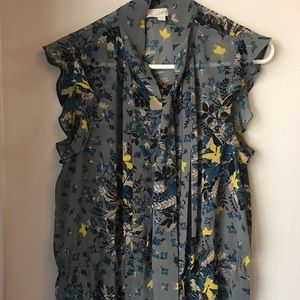 Ann Taylor Loft Sheer Sleeveless Top Large